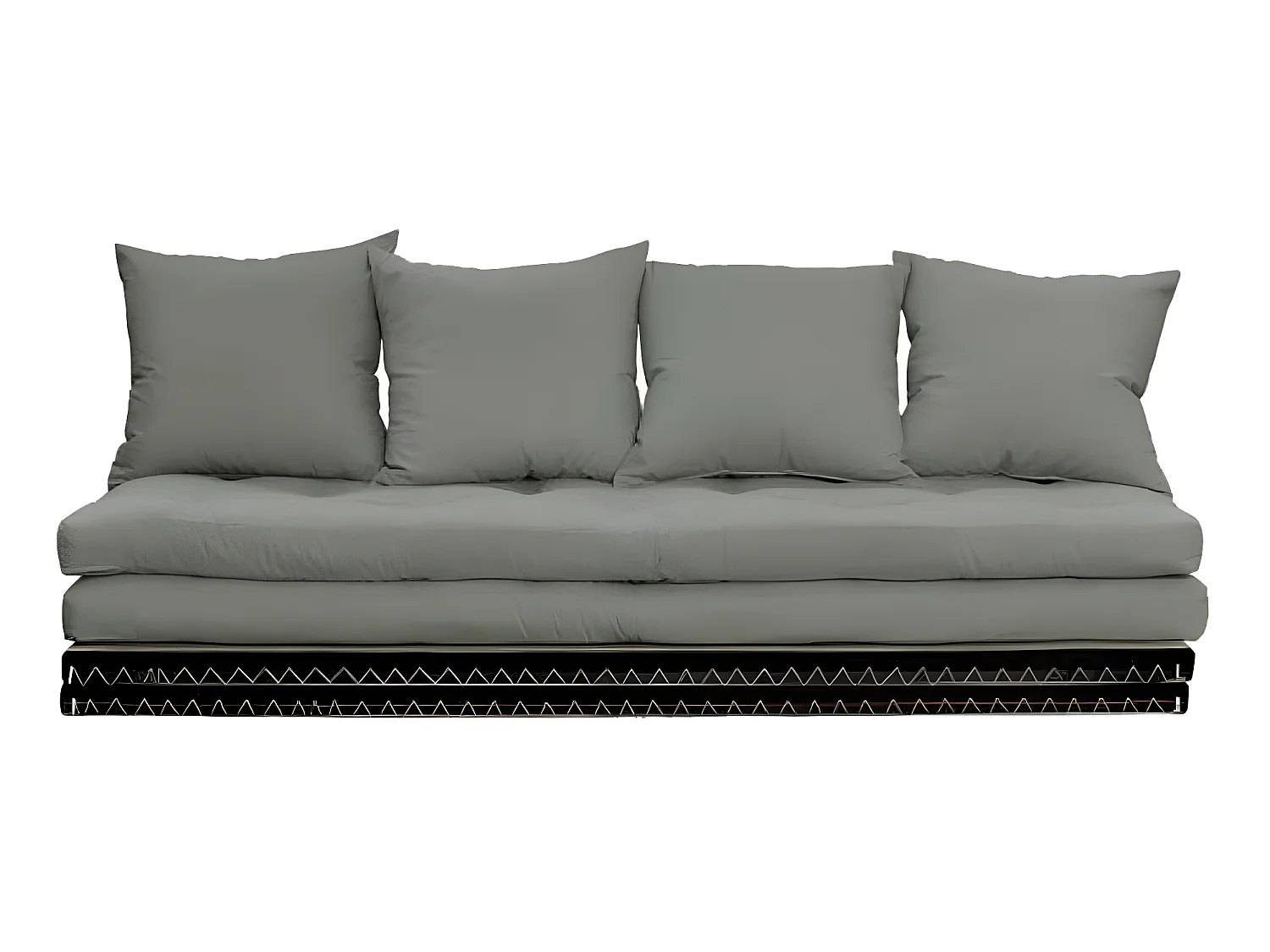 Banquette futon tatami CHICO grey couchage 2 x 70x200 cm.