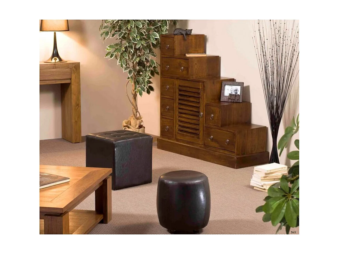 LAUREN - Meuble escalier 105x37 cm marron bois Mindi