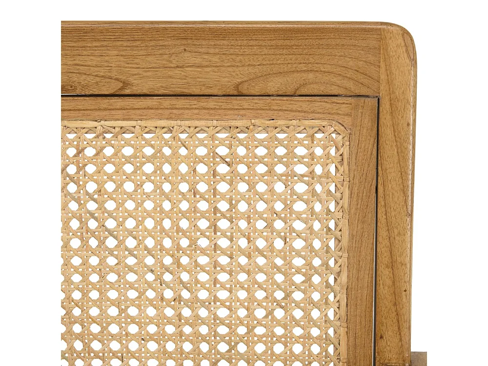 DAK - Fauteuil marron clair en bois de Mindi et cannage