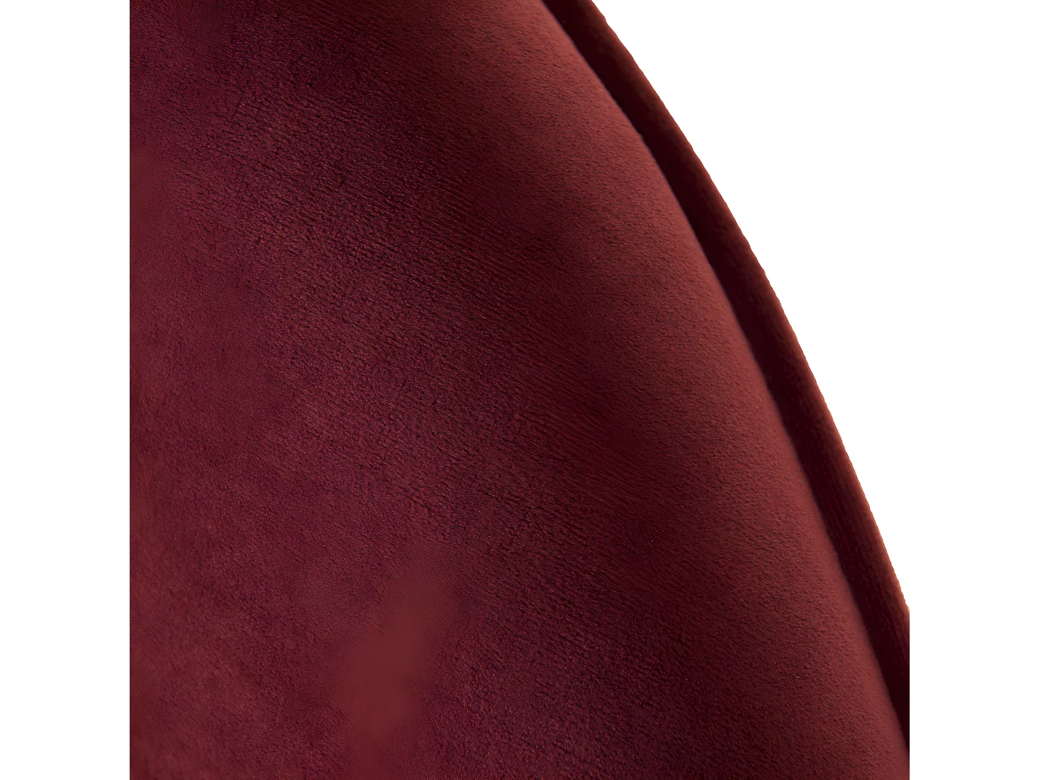 ALBANE - Fauteuil cocooning tissu velours bordeaux pieds croisés métal
