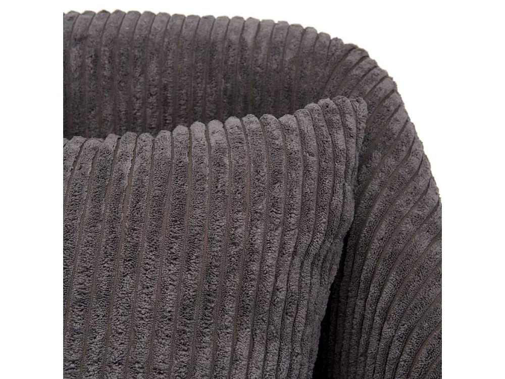 AGATHE - Fauteuil pieds évasés métal et tissu velours cotelé gris