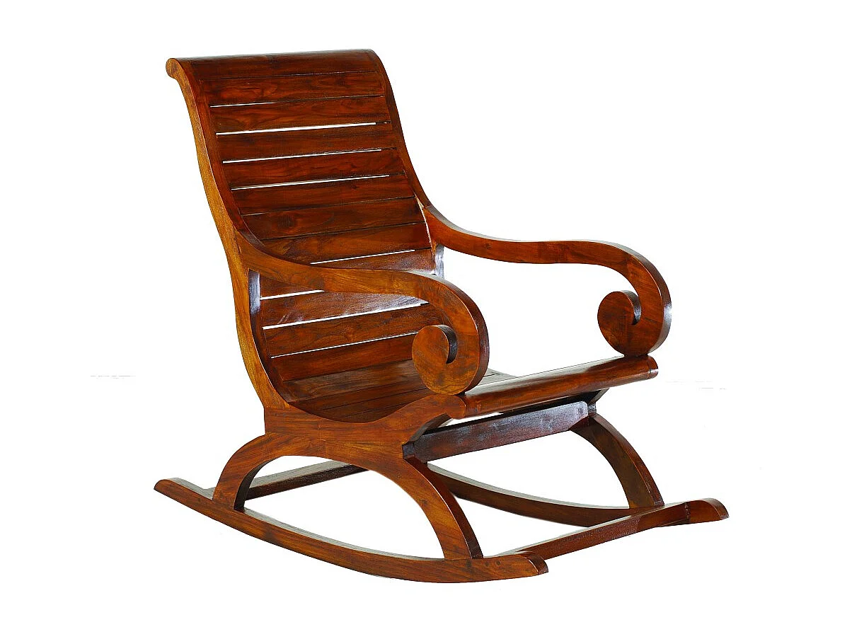 LAUREN - Rockingchair marron bois Mindi