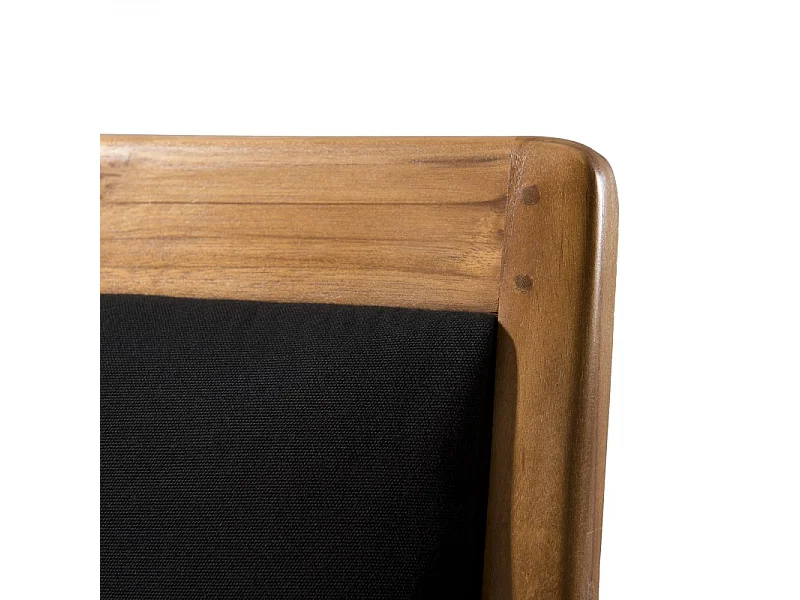 DAK - Fauteuil scandi en bois de teck et tissu noir