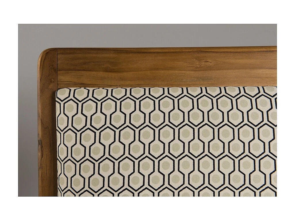 DAK - Fauteuil hexago en bois de teck tissu vert scandi