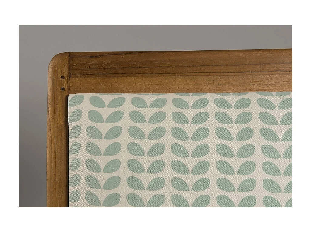 DAK - Fauteuil bois teck scandi tissu bleu clair 'pétales'