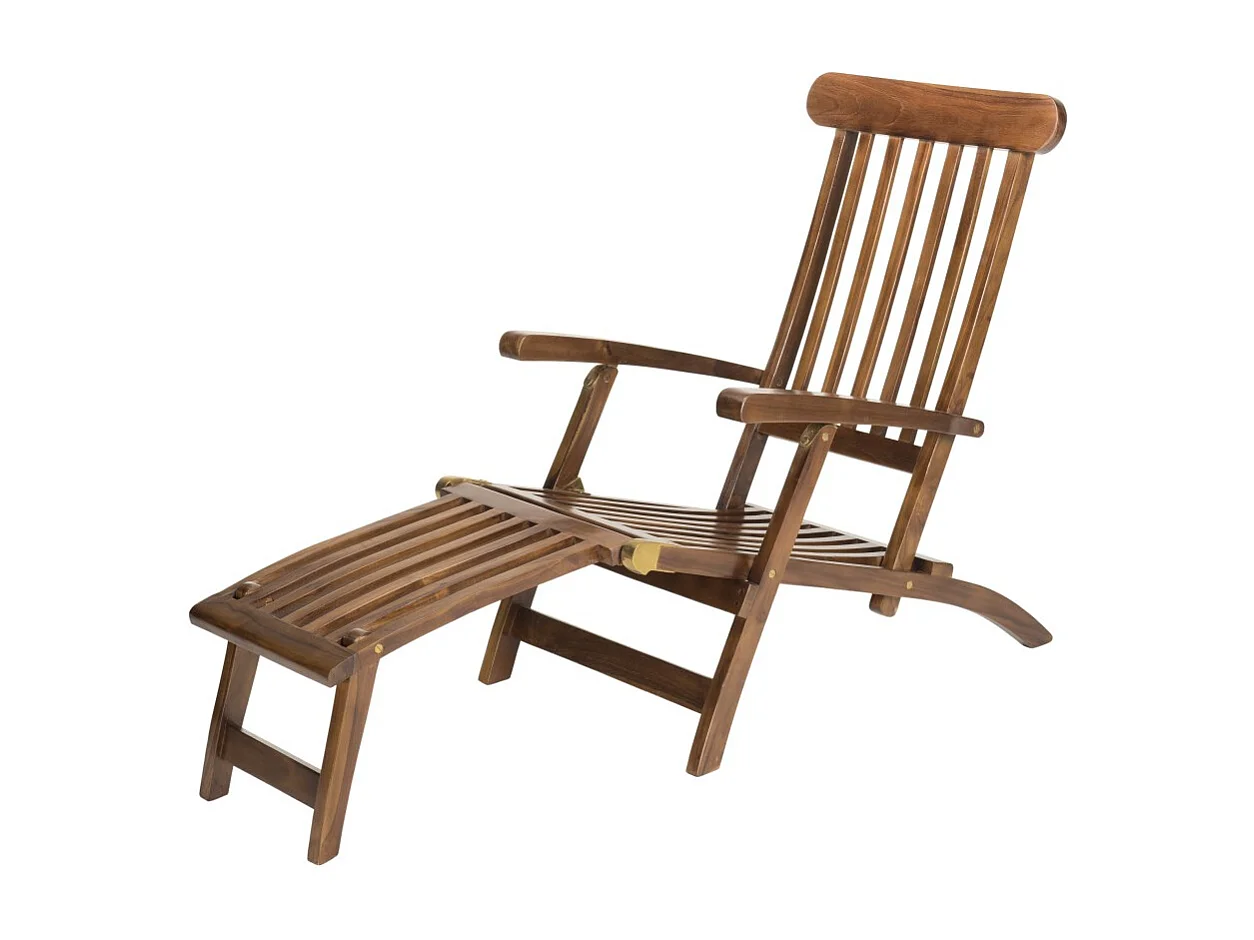 MAEVA - Chaise longue de jardin en bois teck huilé