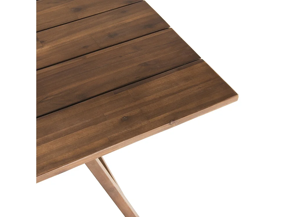 VICK - Ensemble de jardin bois acacia, table rect. + 6 fauteuils