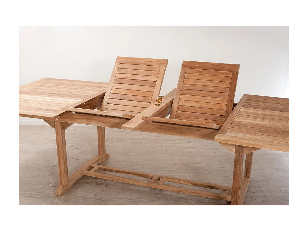 FUN - Ensemble de jardin 12 pers.table rect./ fauteuils bois Teck gris