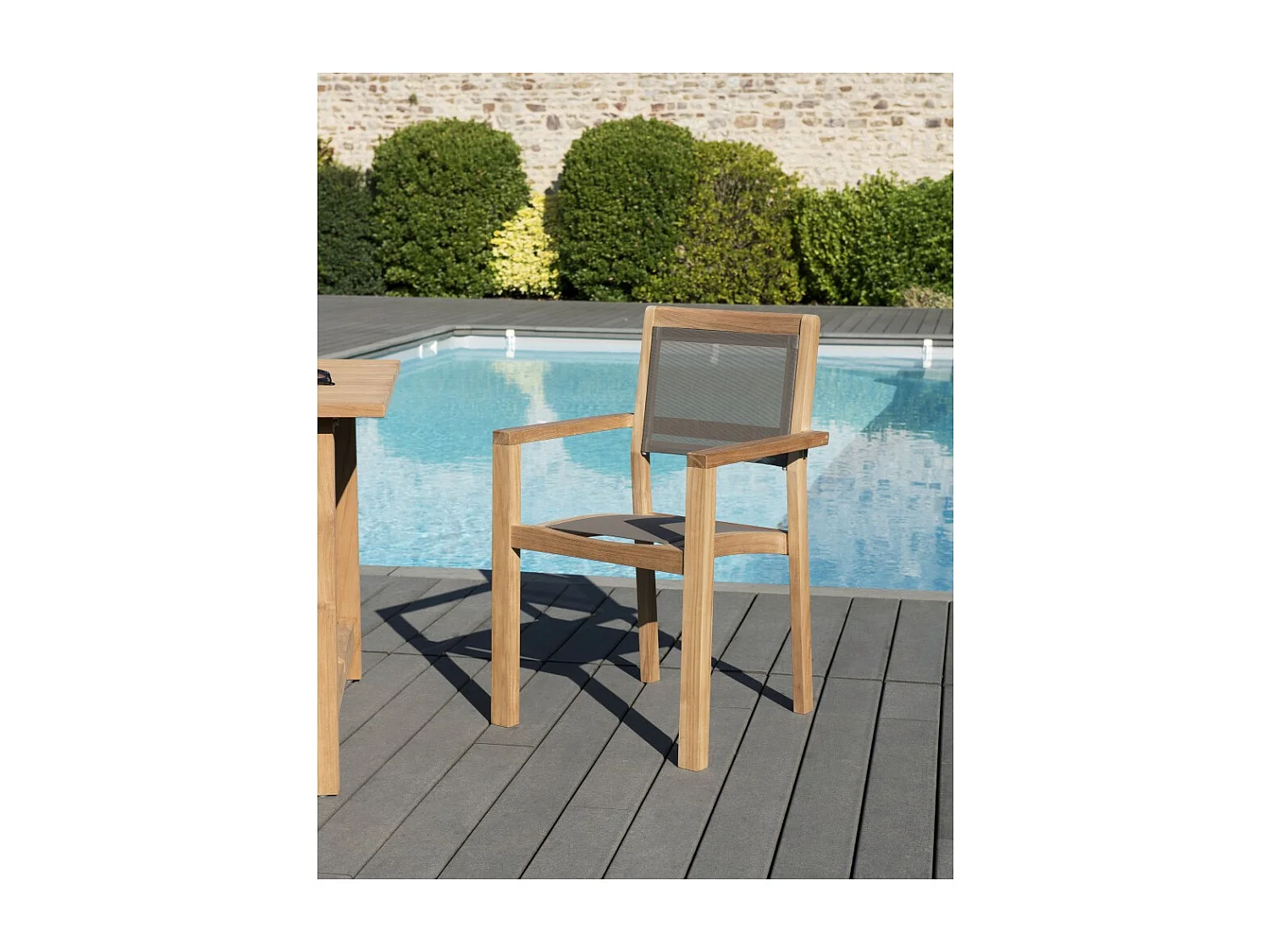 FUN - Ensemble de jardin 12 pers.table rect./ fauteuils bois Teck gris