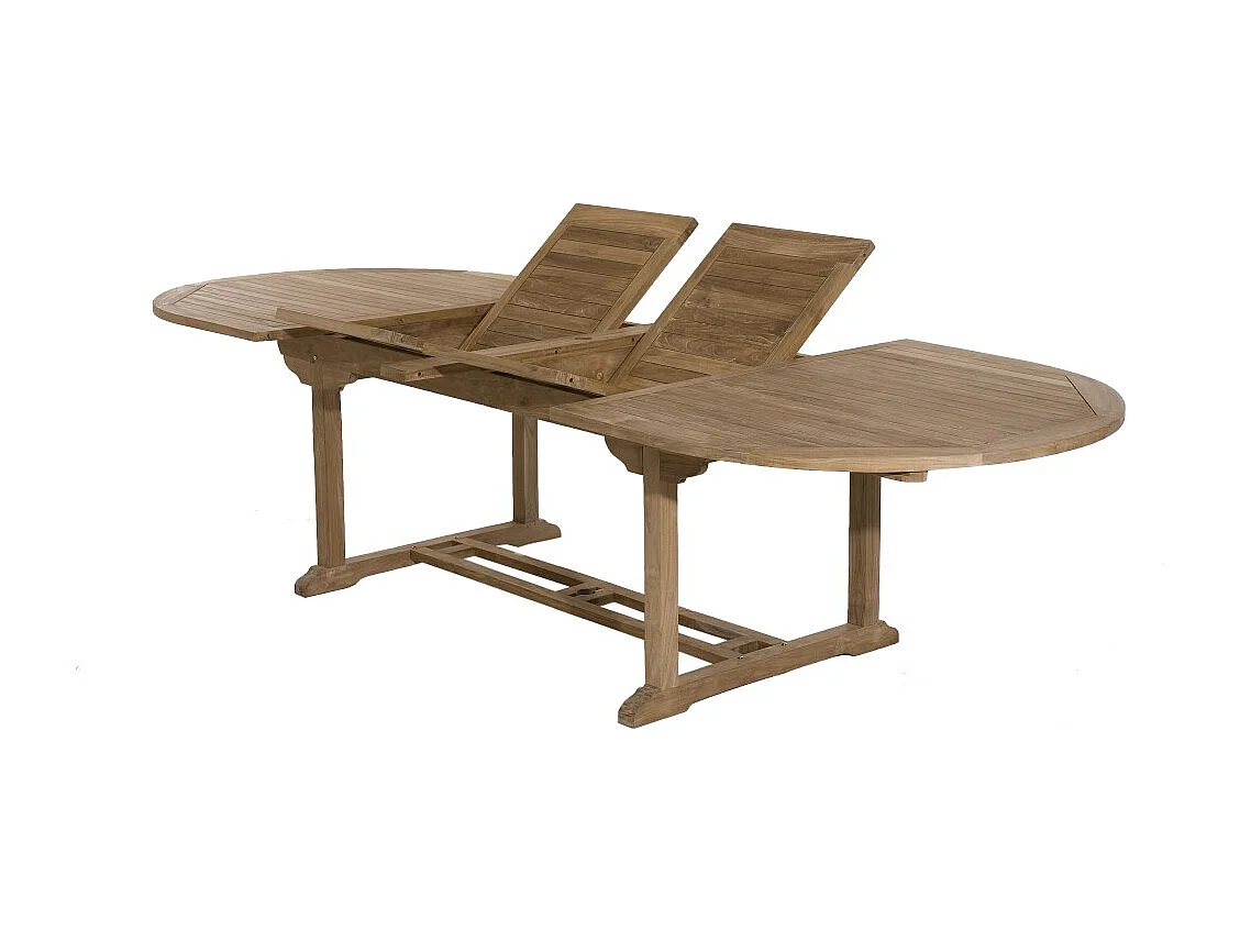 FUN - Ensemble de jardin 10/12 pers. table / 8 chaises bois teck