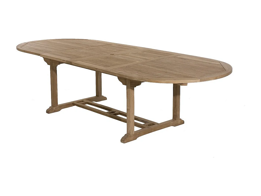 FUN - Ensemble de jardin 10/12 pers. table / 8 chaises bois teck