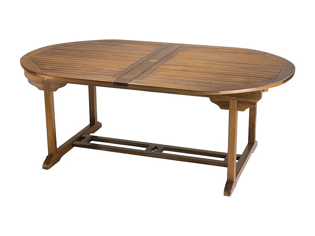 MAEVA - Ensemble de jardin bois teck huilé table ovale + 8 chaises