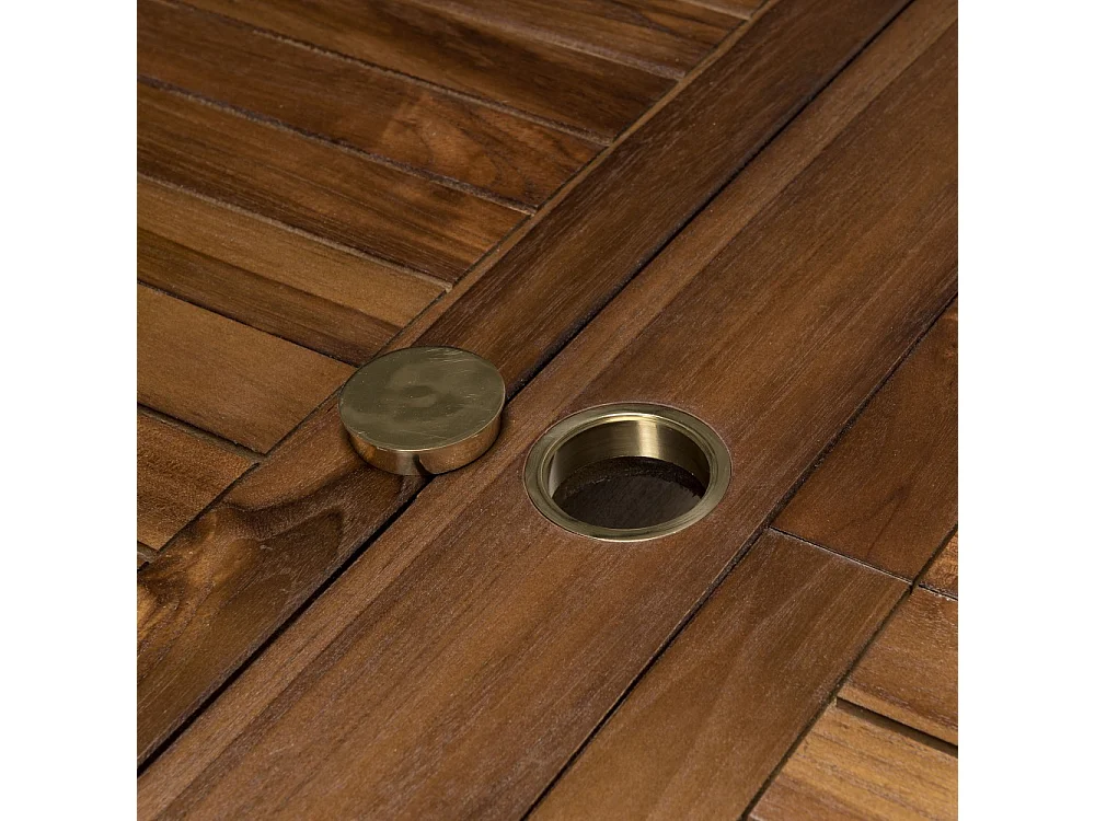 MAEVA - Ensemble de jardin bois teck huilé table ovale + 8 chaises