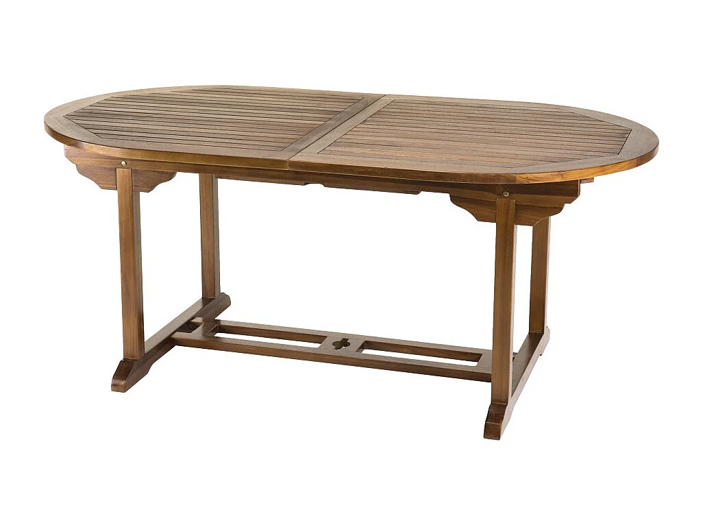 MAEVA - Ensemble de jardin bois teck huilé table 180/240cm 6 fauteuils