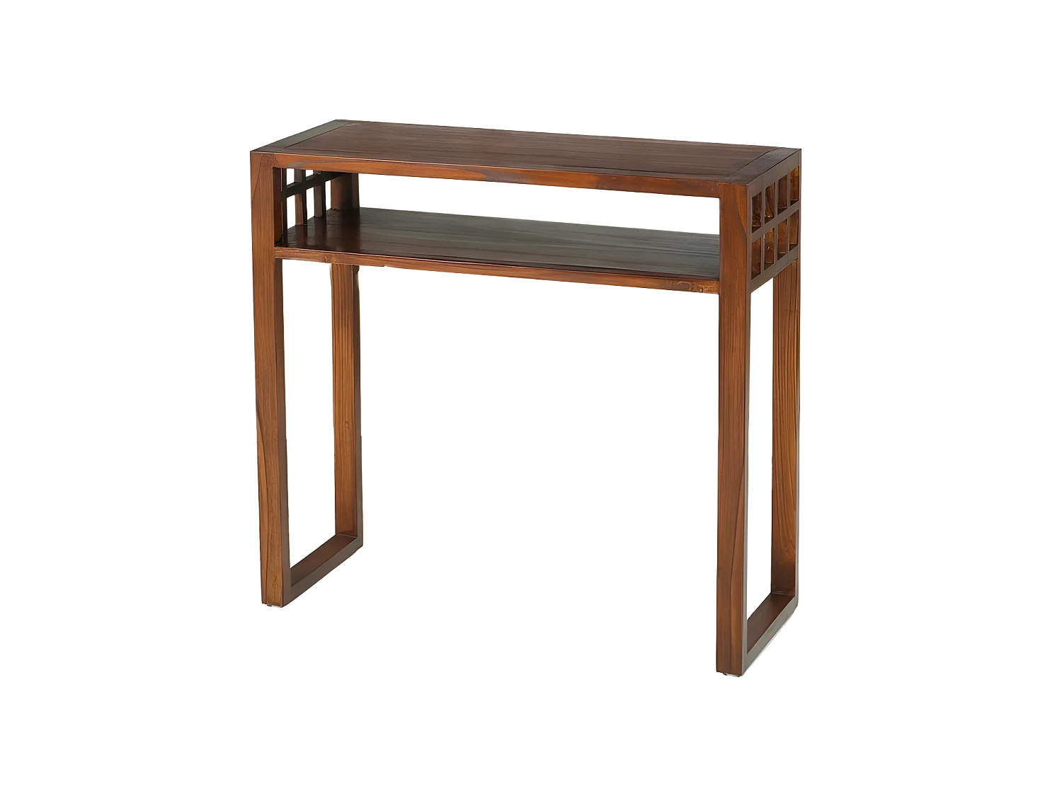 LAUREN - Console marron rectangulaire 1 étagère bois Mindi