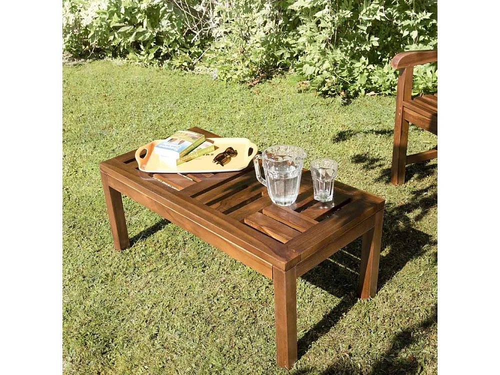 MAEVA - Table basse de jardin rect. 100 x 50 cm en bois teck huilé