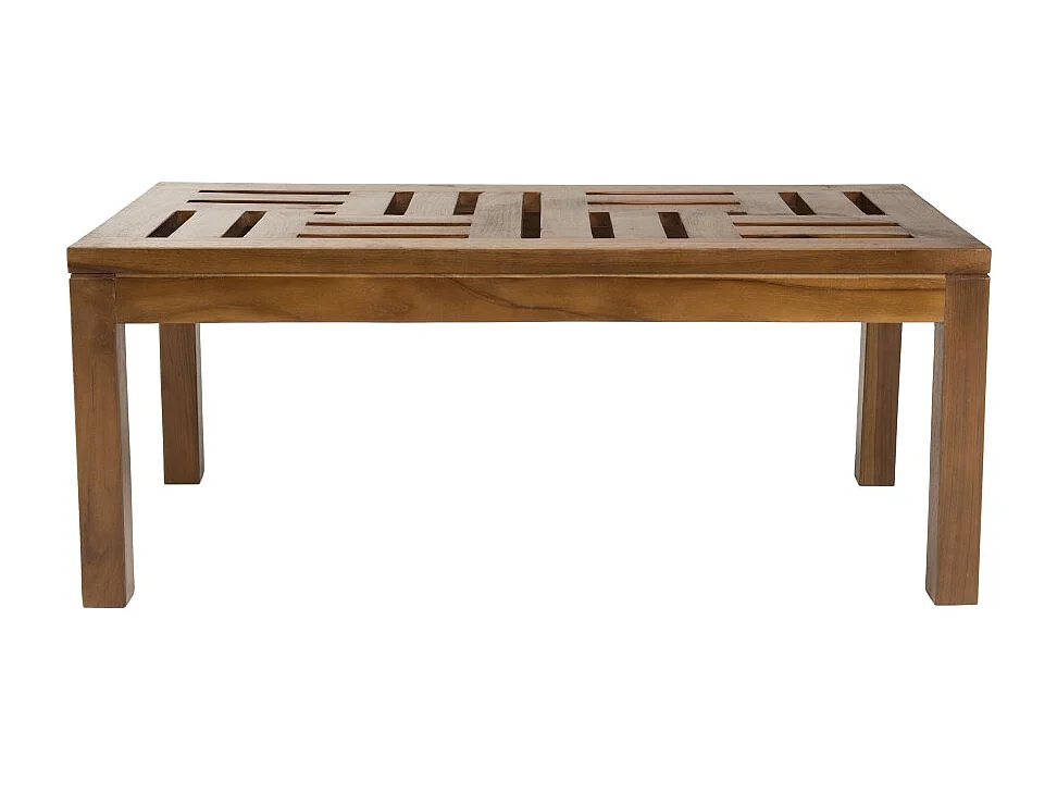 MAEVA - Table basse de jardin rect. 100 x 50 cm en bois teck huilé
