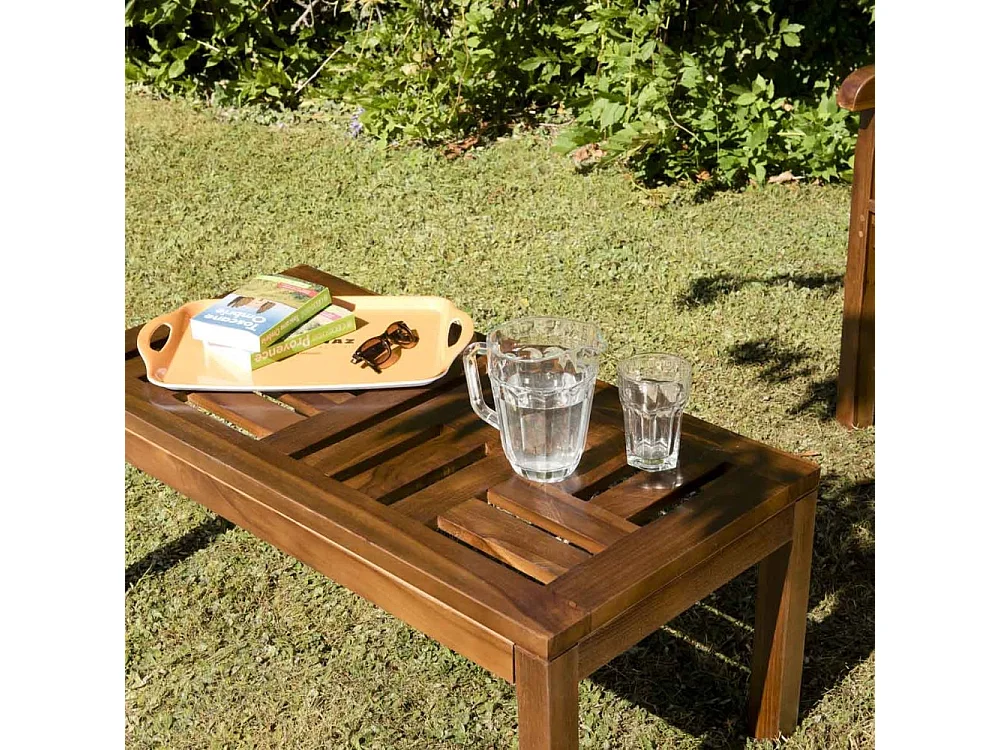 MAEVA - Table basse de jardin rect. 100 x 50 cm en bois teck huilé