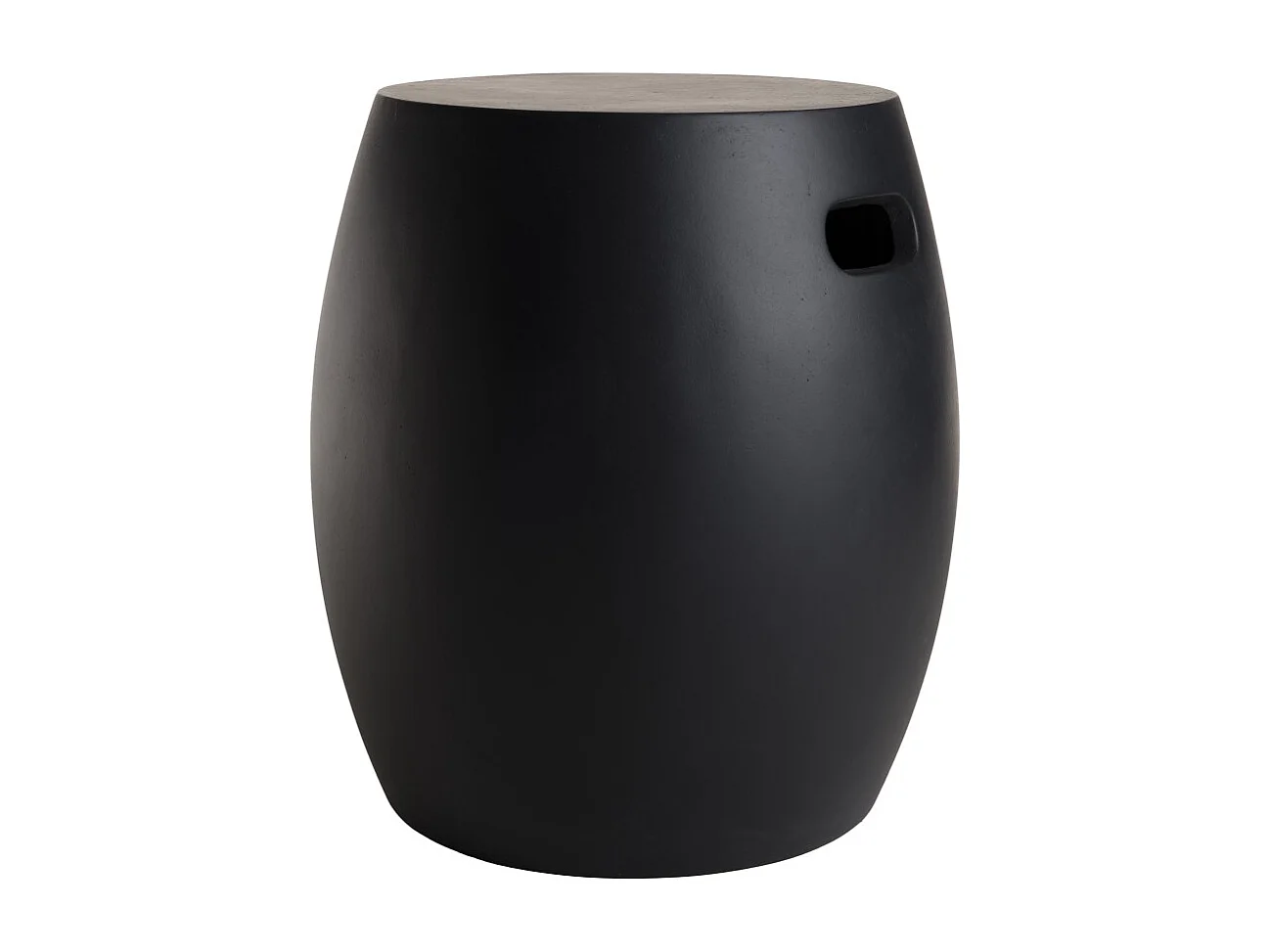 HECTOR - Table d'appoint de jardin ronde béton 43x43 cm noir