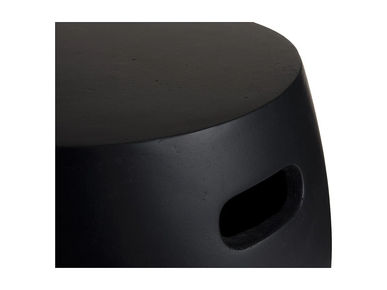 HECTOR - Table d'appoint de jardin ronde béton 43x43 cm noir