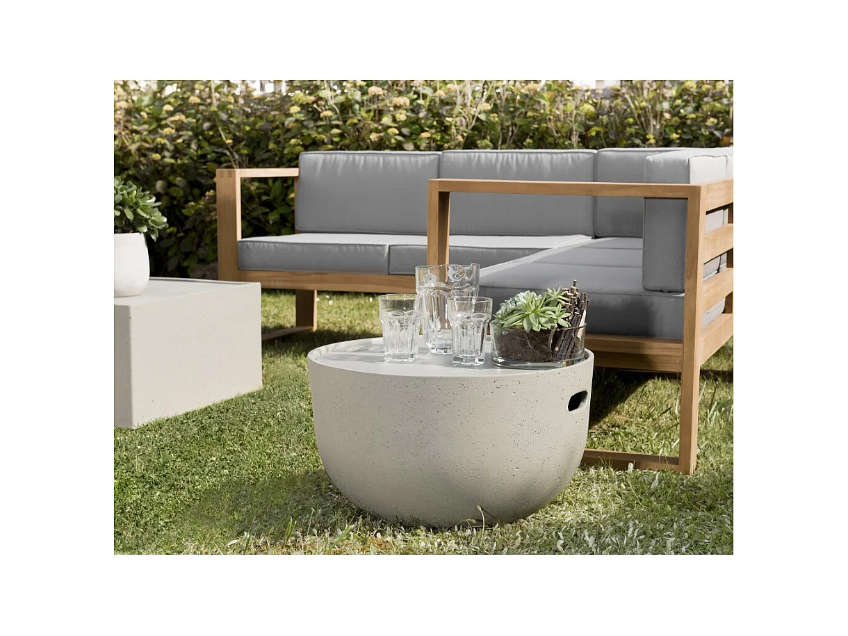 HECTOR - Table basse de jardin ronde 58x58 cm béton