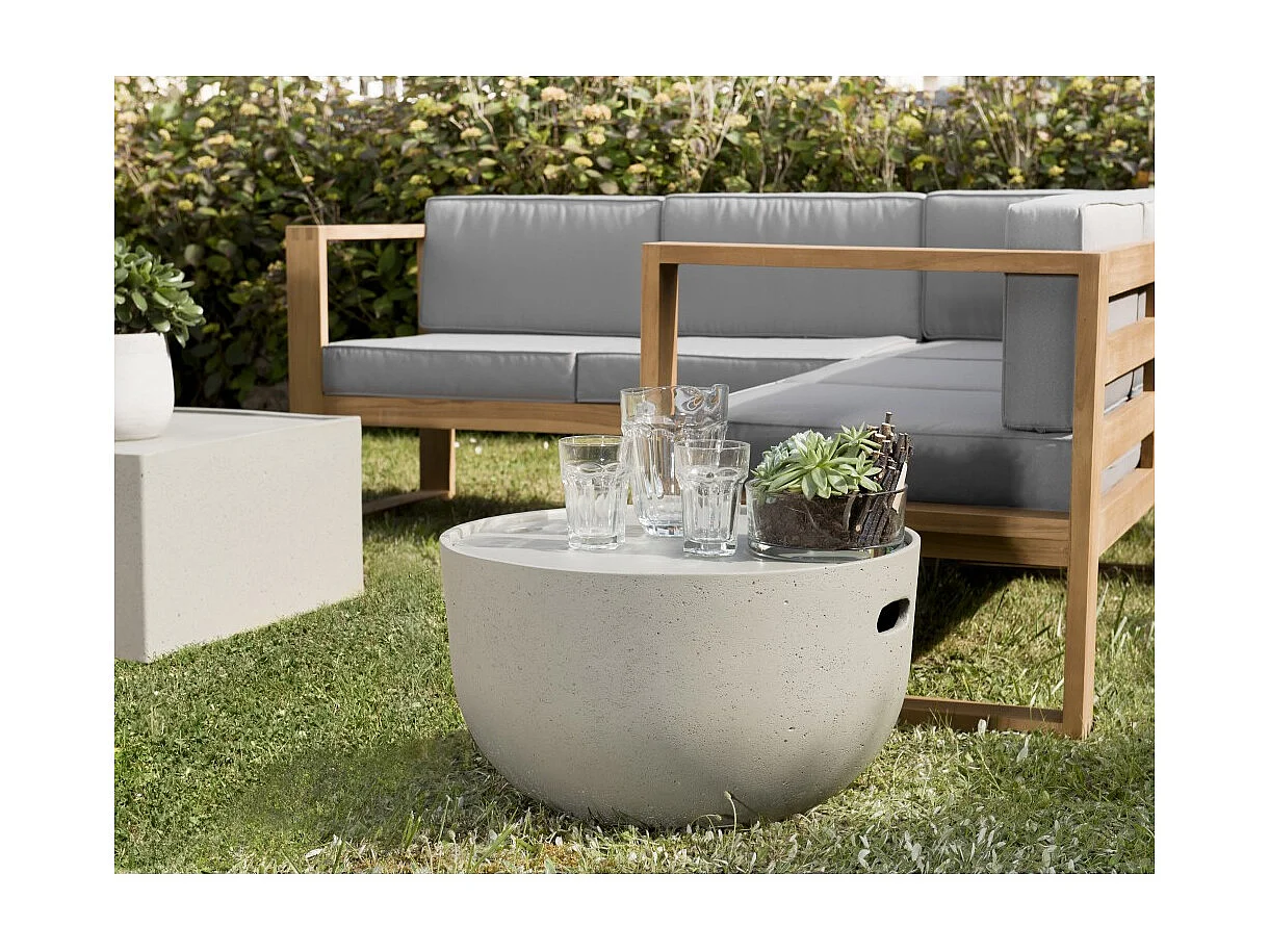 HECTOR - Table basse de jardin ronde 58x58 cm béton gris