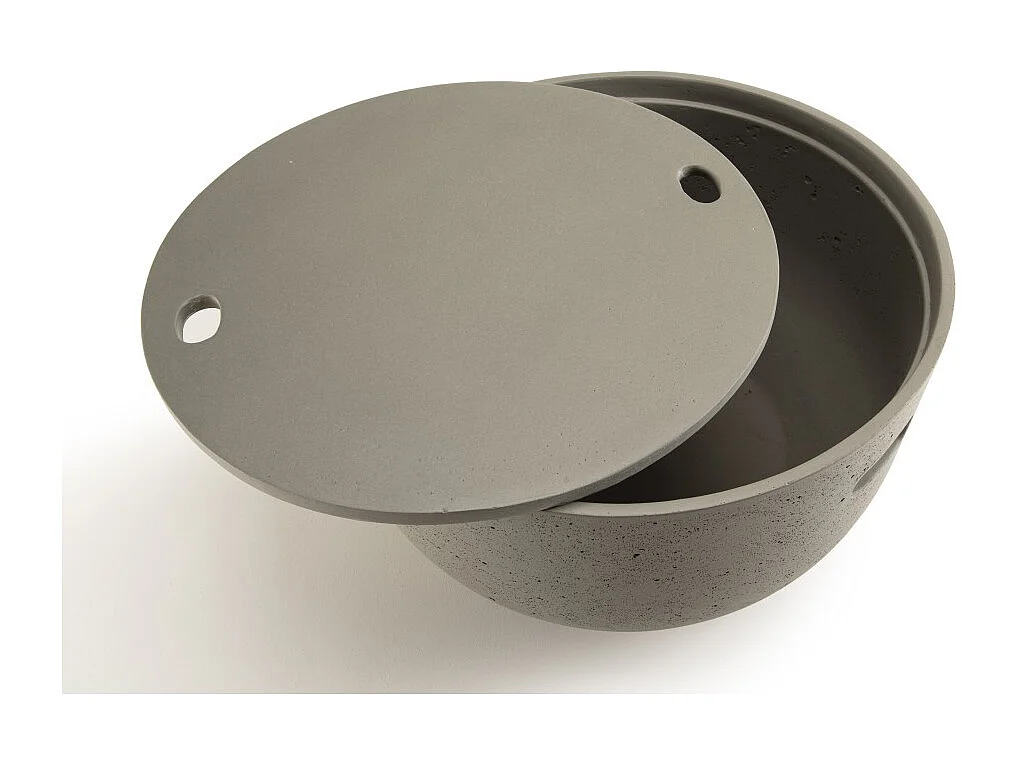 HECTOR - Table basse de jardin ronde 58x58 cm béton gris