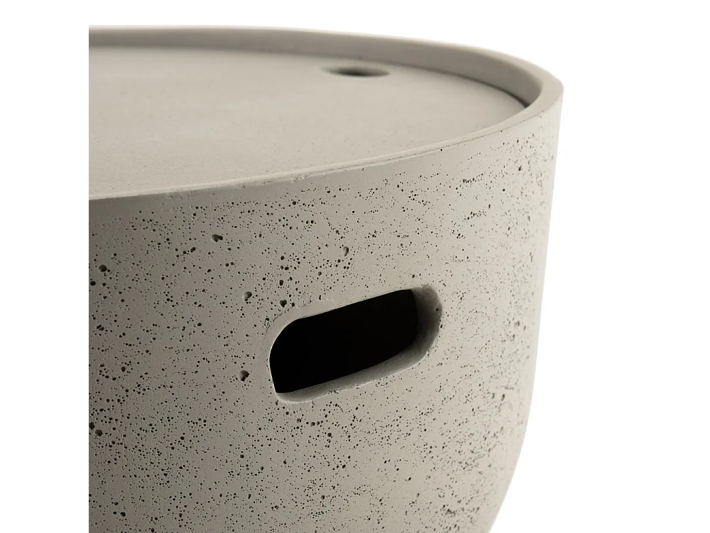 HECTOR - Table basse de jardin ronde 58x58 cm béton gris