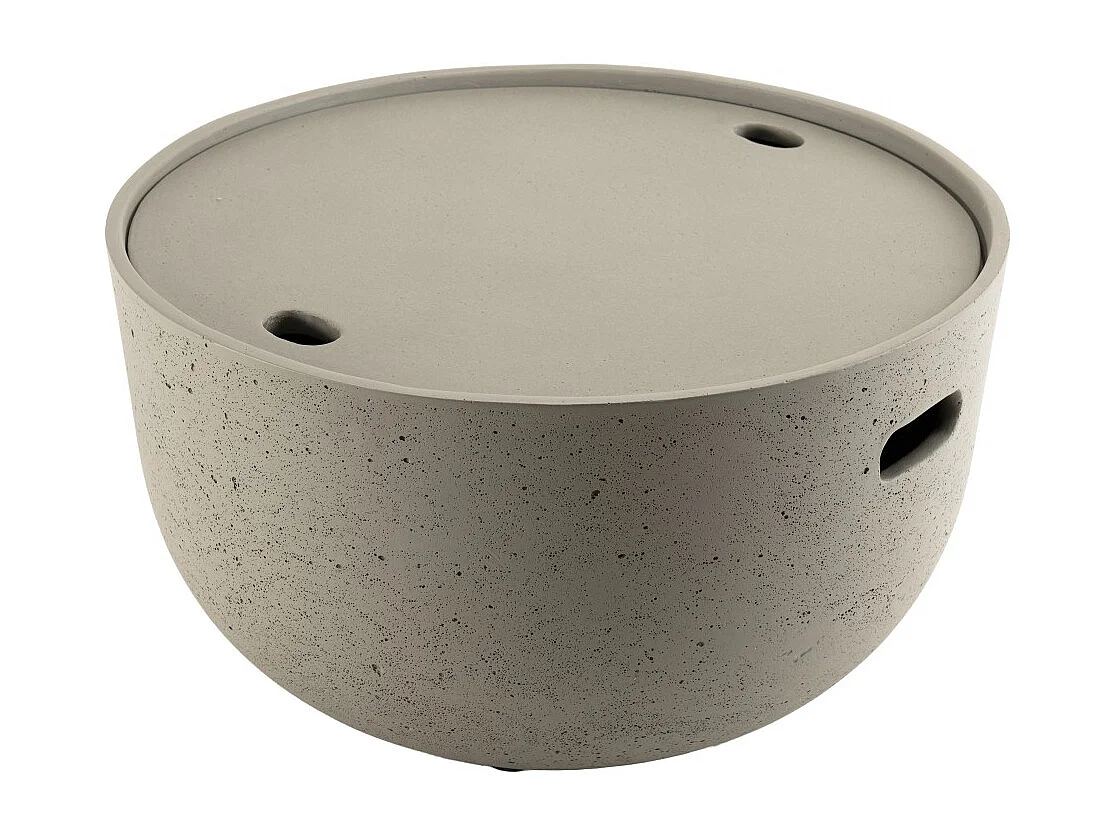 HECTOR - Table basse de jardin ronde 58x58 cm béton gris