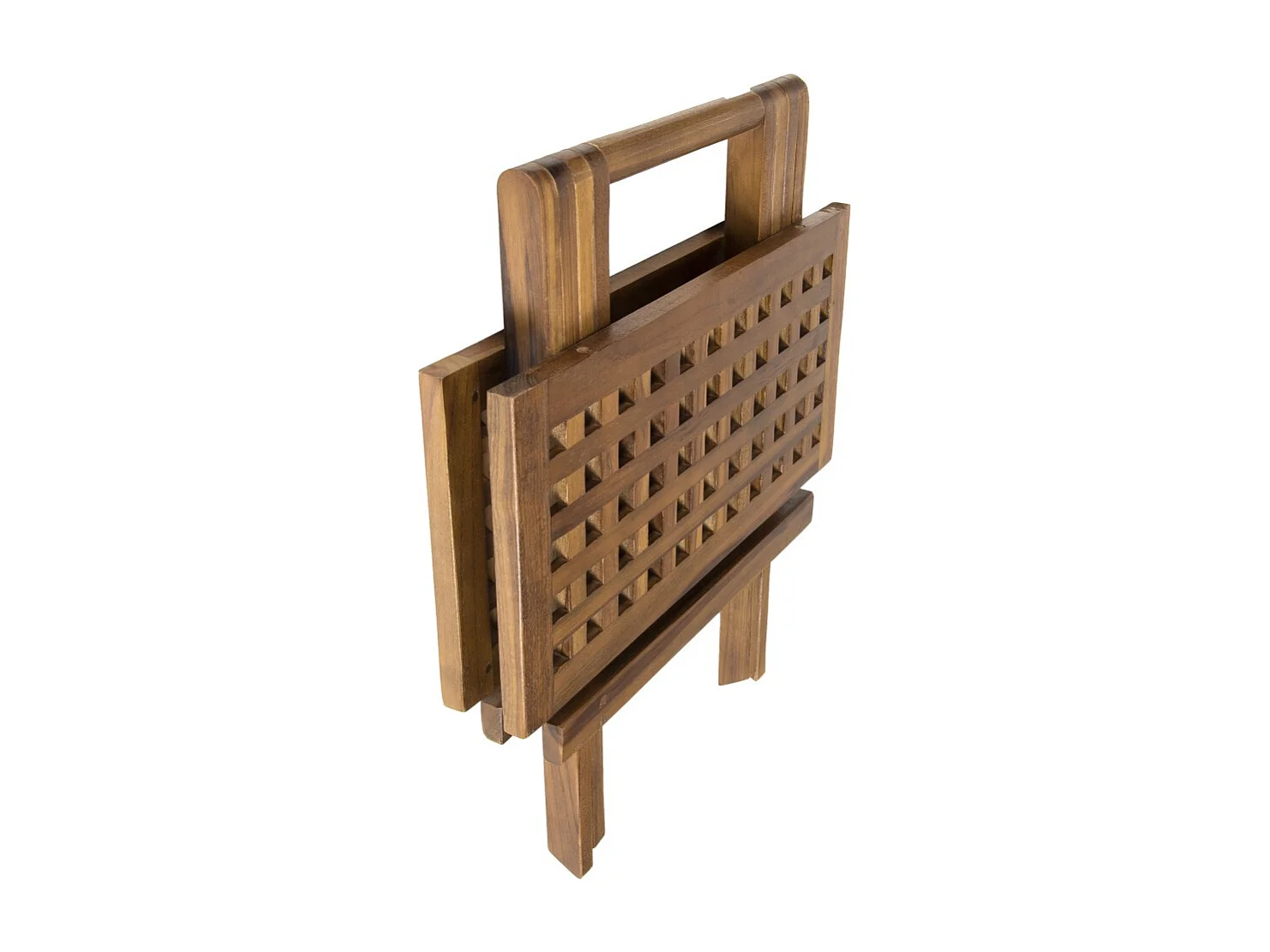 MAEVA - Table pique nique de jardin carrée 50x50cm bois teck huilé
