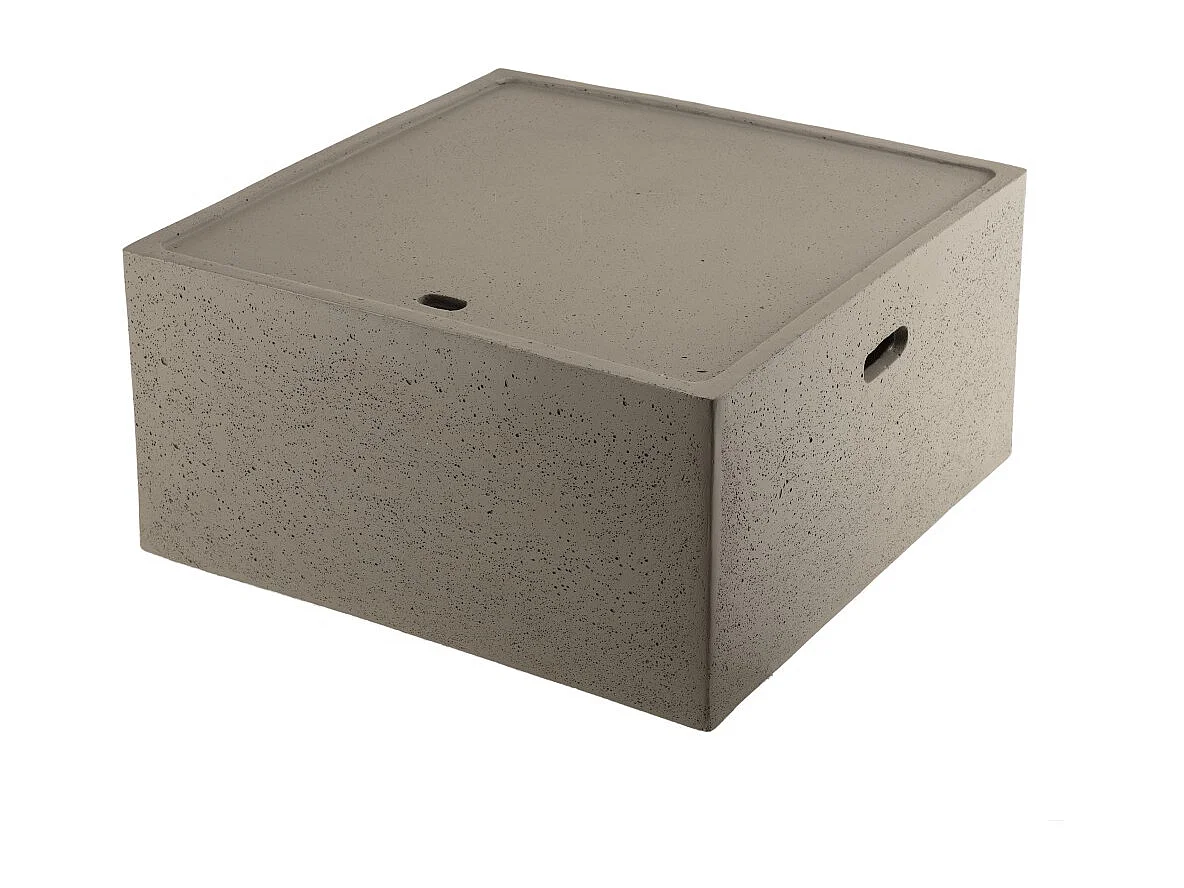 HECTOR - Table basse de jardin carrée 68x68 cm béton gris