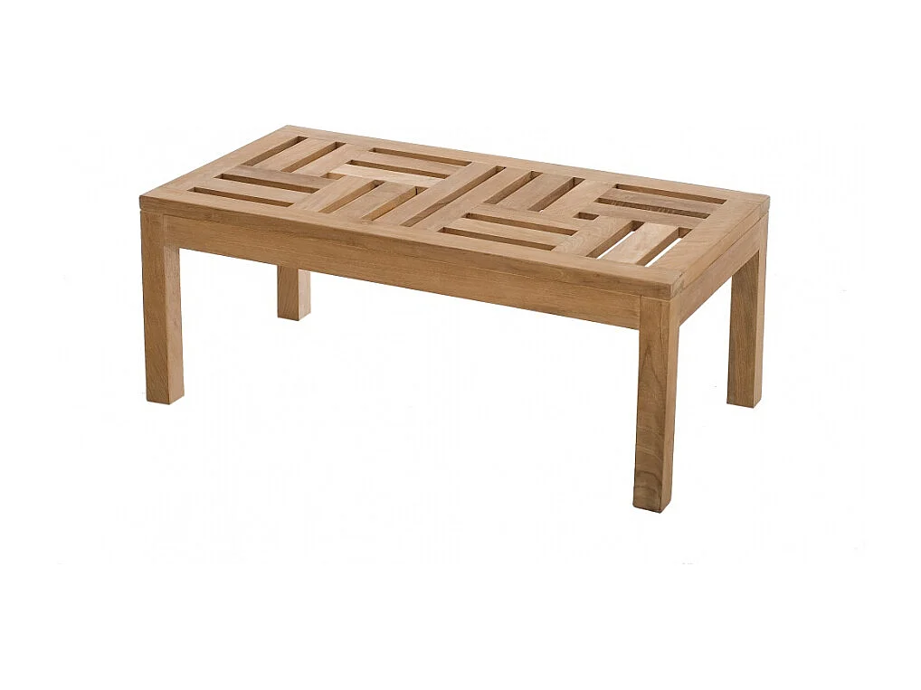 FUN - Table basse de jardin rectangulaire 100x50cm en bois Teck
