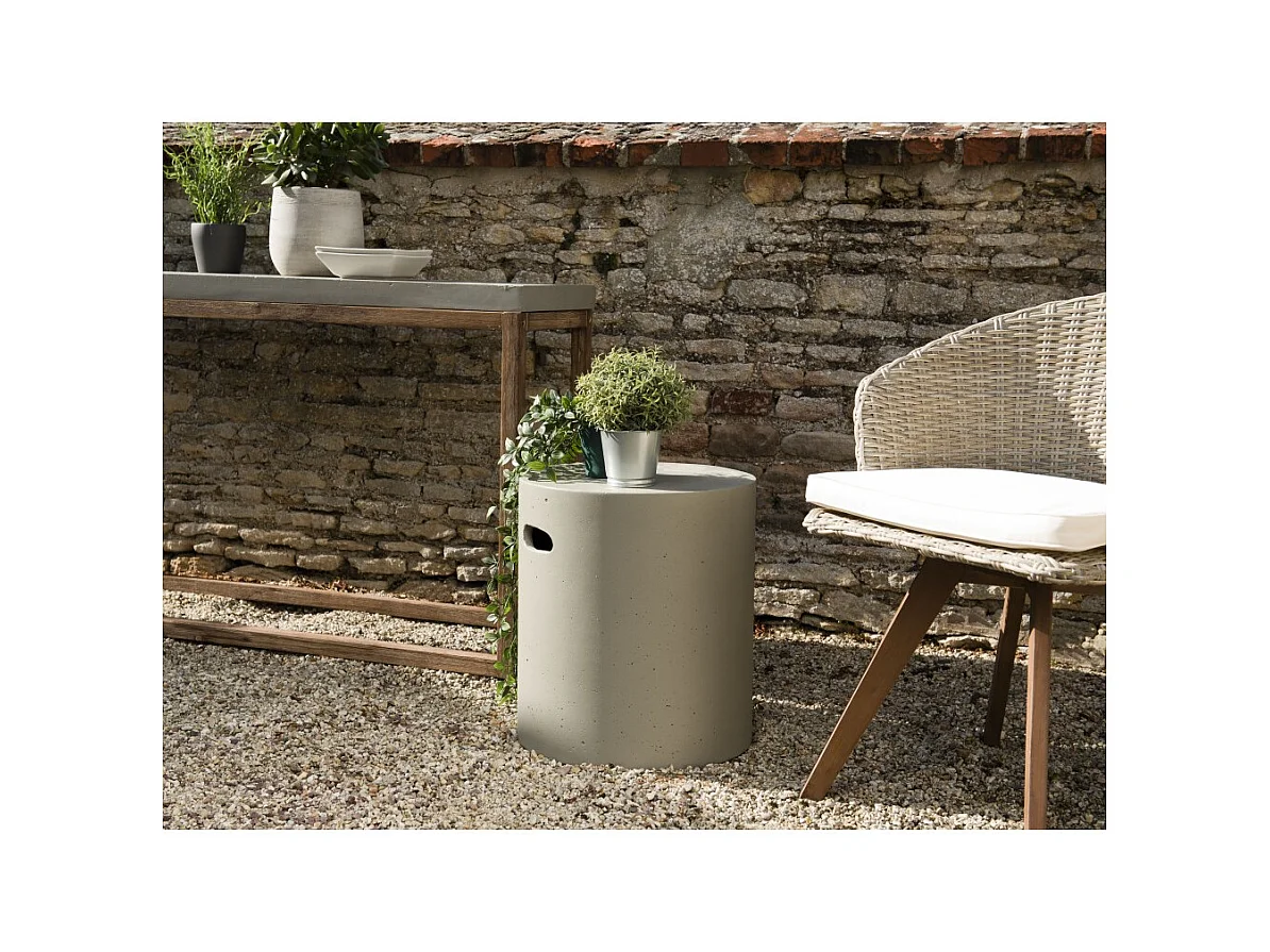HECTOR - Table d'appoint de jardin ronde 40x40 cm béton