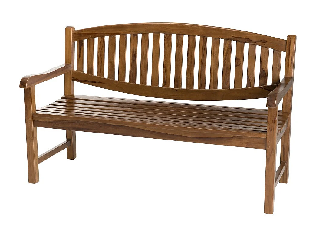 MAEVA - Banc de jardin ovale en bois teck huilé