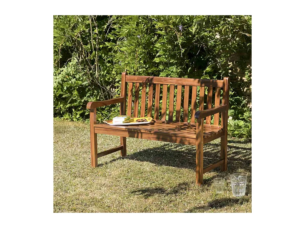 MAEVA - Banc de jardin Java en bois teck huilé
