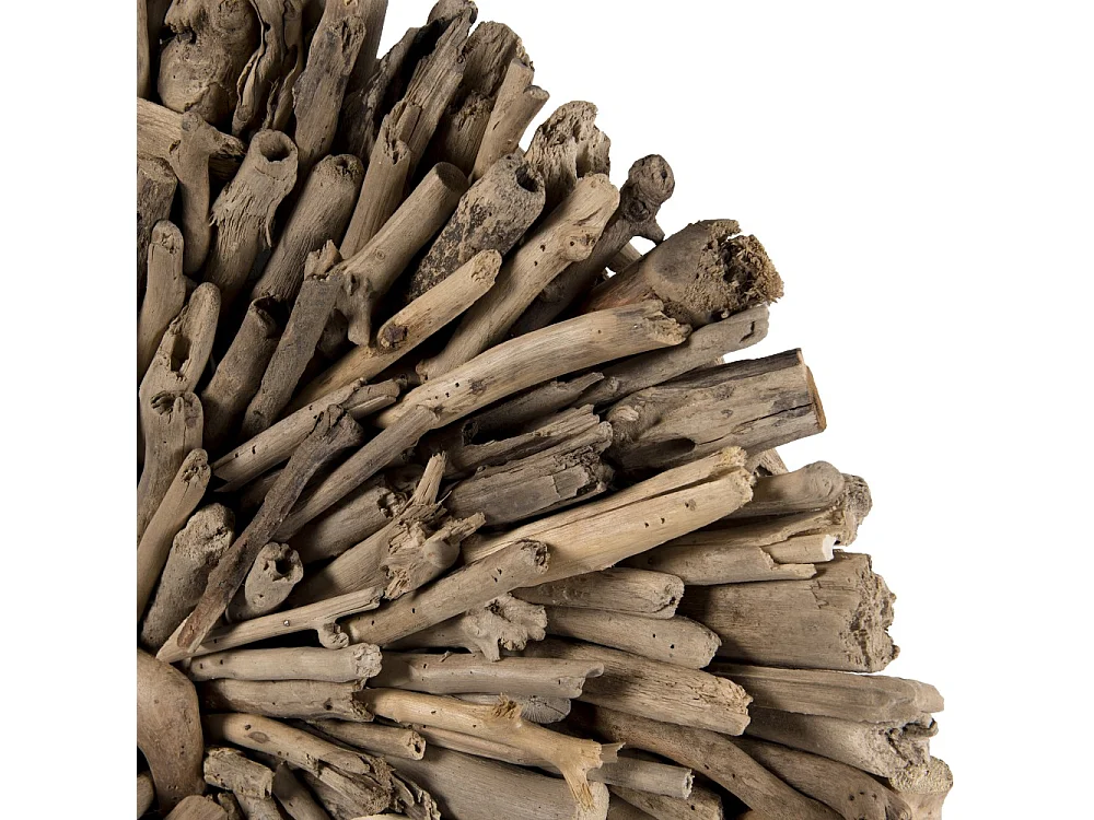 SAM - Décoration murale ronde 80x80cm bois flotté