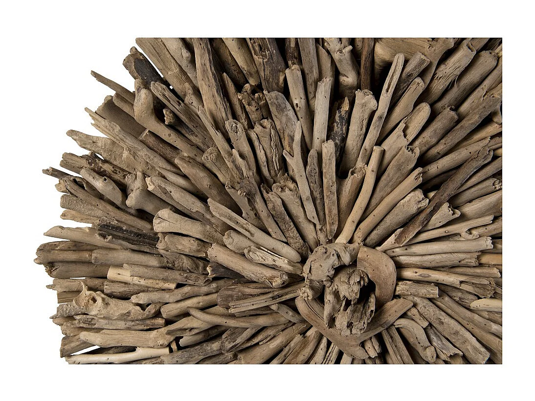 SAM - Décoration murale ronde 80x80cm bois flotté