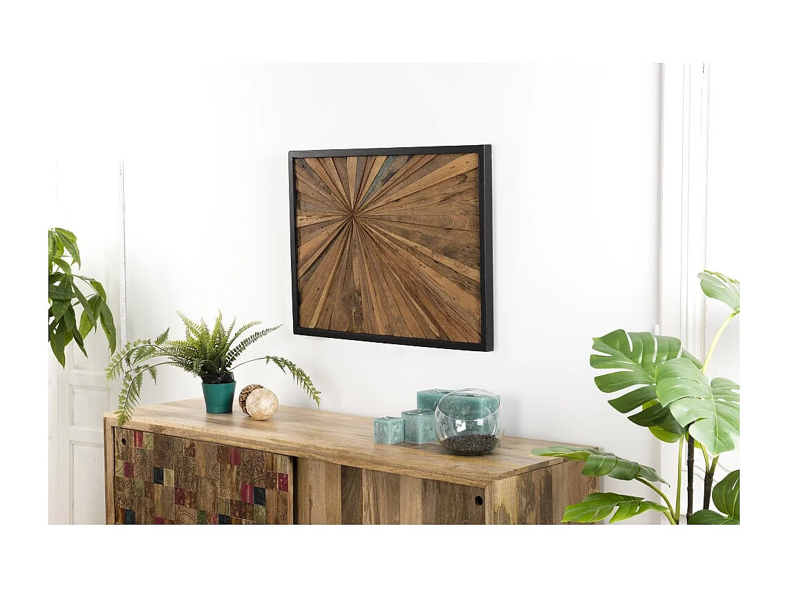 SAM - Décoration murale bois rectangulaire Teck recyclé nature