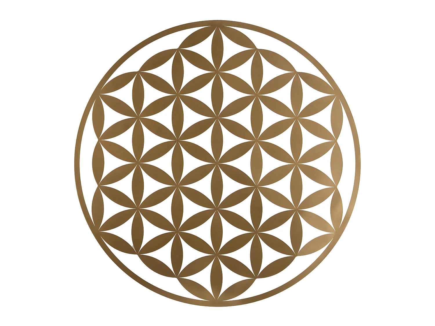 THEODORE - Décoration murale ronde 95x95cm métal doré