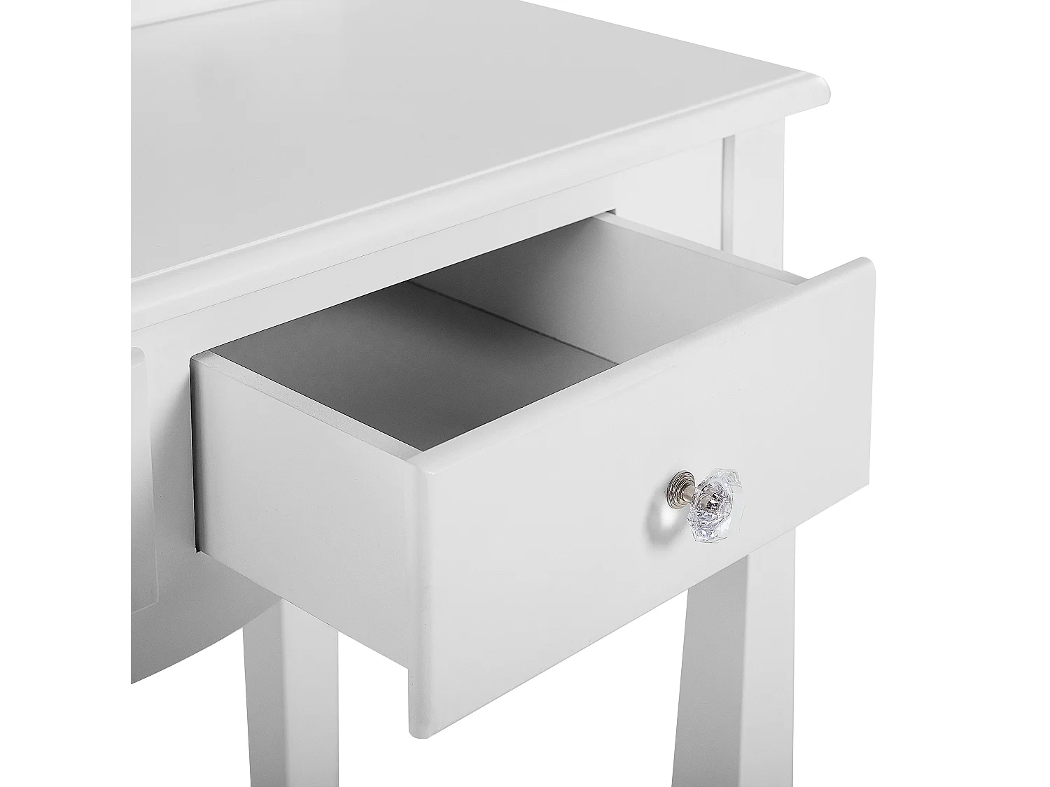 Coiffeuse avec miroir et tabouret DIVA Blanc