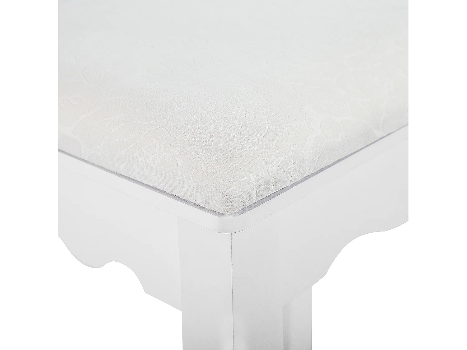 Coiffeuse avec miroir et tabouret DIVA Blanc