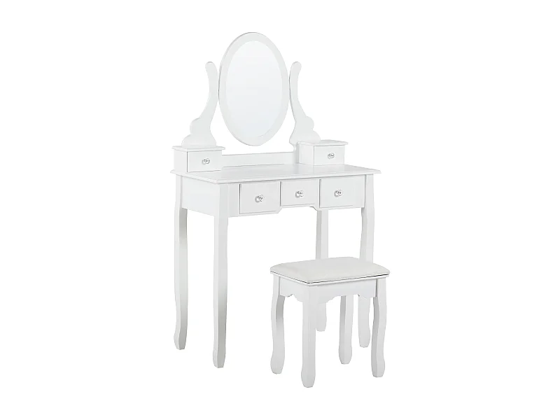 Tocador con espejo y taburete GALAXIE Blanco