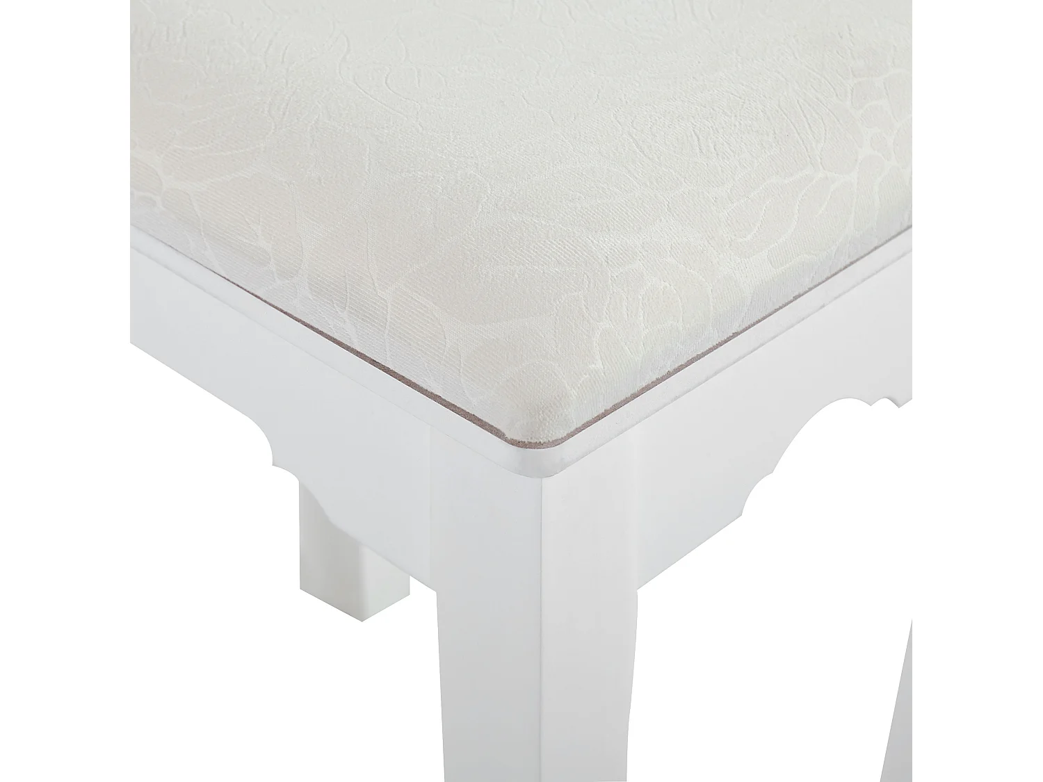 Coiffeuse avec miroir et tabouret GALAXIE Blanc