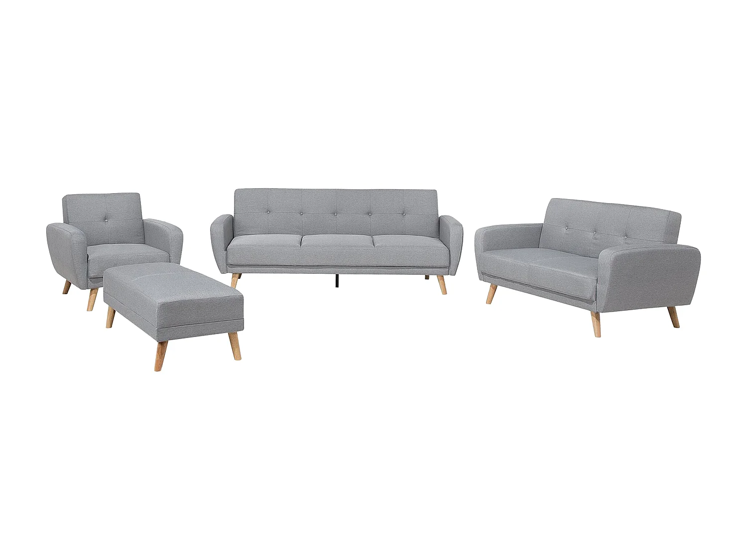 Bankenset FLORLI Stof Lichtgrijs