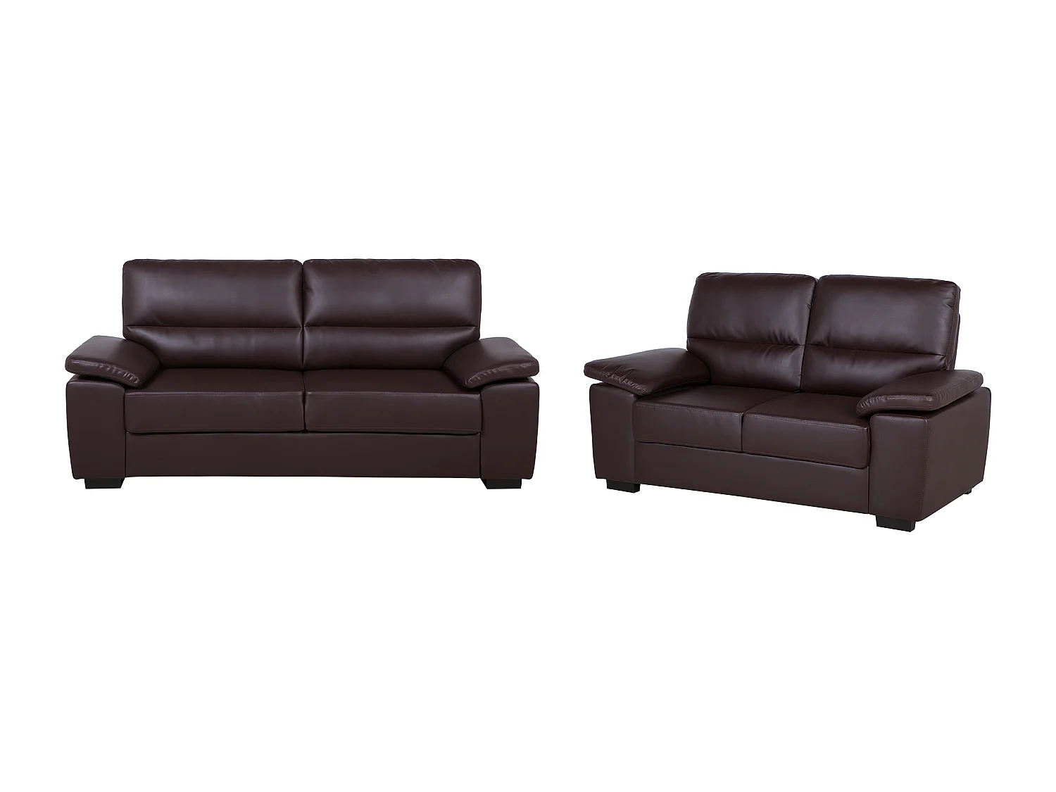 Ensemble de salon VOGAR Cuir PU Marron foncé 5 places
