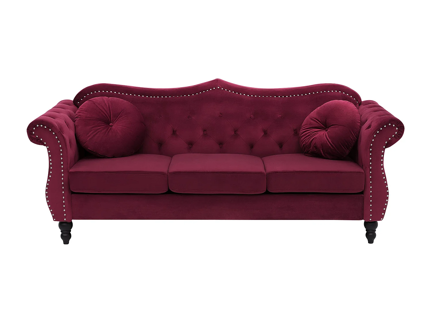 Ensemble de salon 5 places SKIEN Velours Rouge foncé