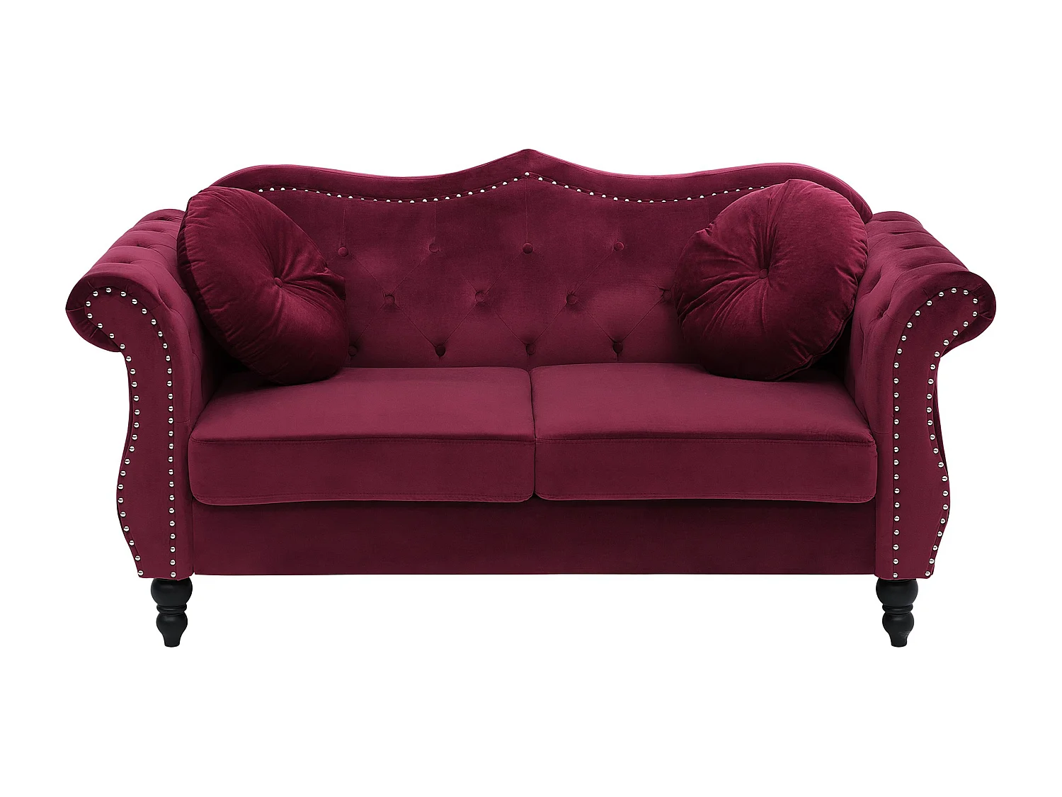 Ensemble de salon 5 places SKIEN Velours Rouge foncé