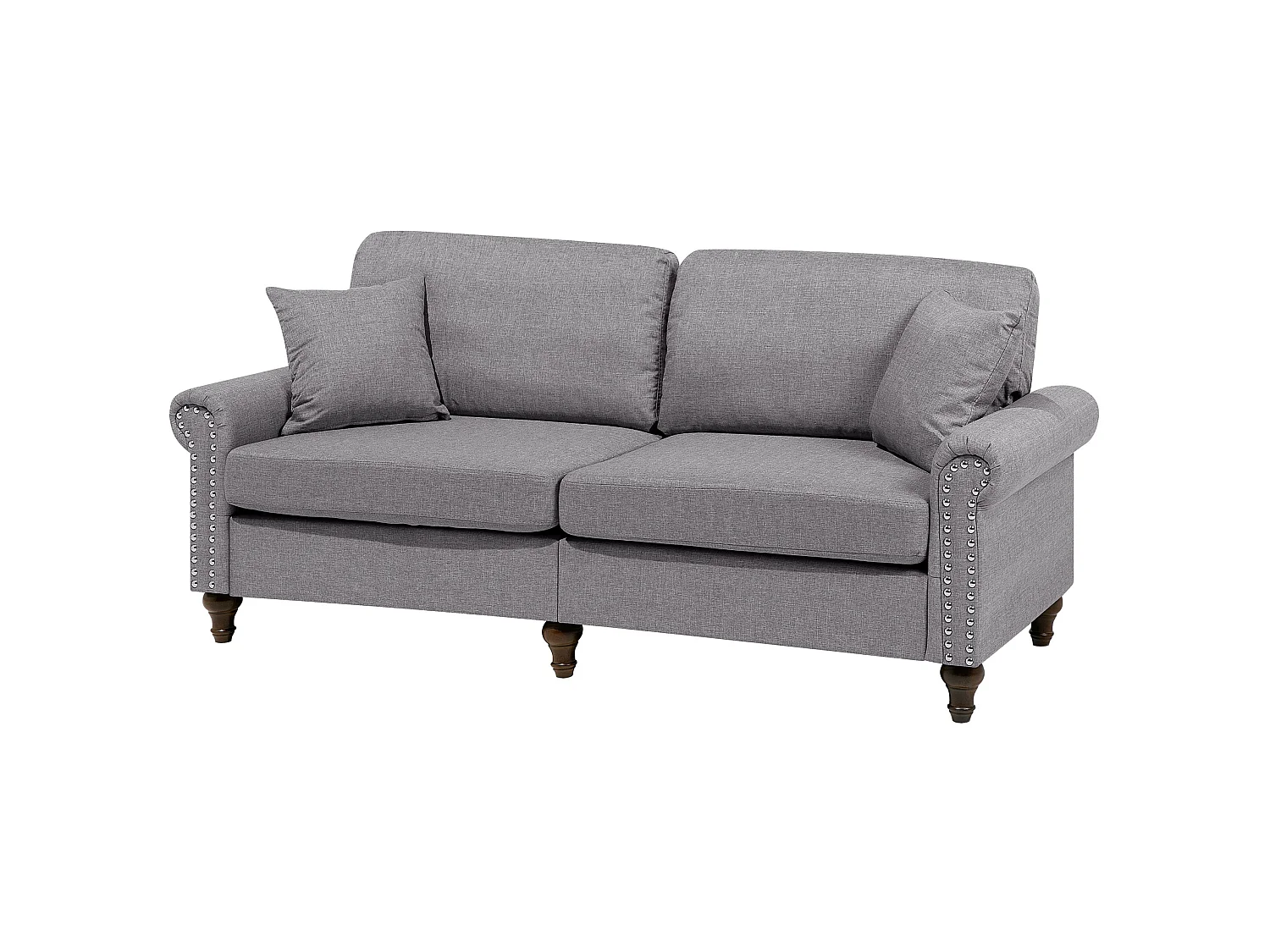 Ensemble de canapés 2 + 3 places en tissu gris clair OTRA II