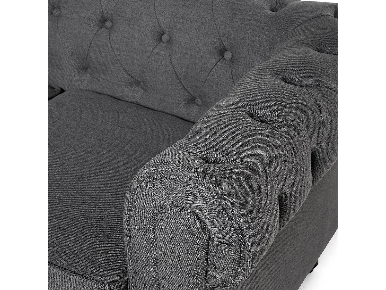 Ensemble de salon 4 places CHESTERFIELD Tissu Gris