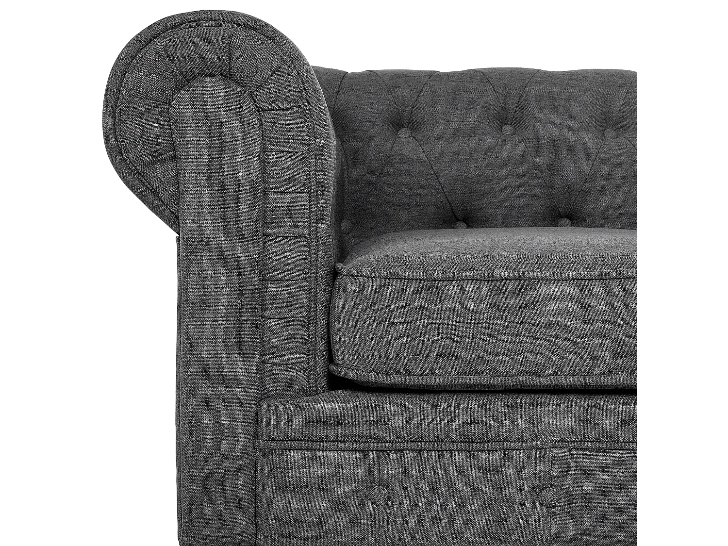 Ensemble de salon CHESTERFIELD Tissu Gris 4 places